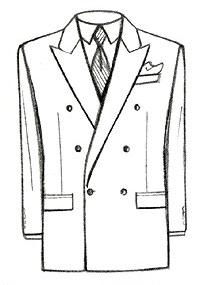 One Button Double Breasted Custom Suit Model