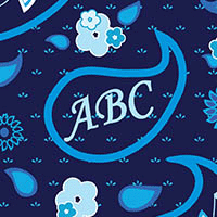Navy Paisley Garden Initial Lining