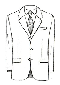 Three Button Single Breasted Custom Suit Model
