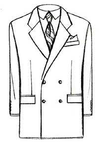 Two Button Double Breasted Custom Suit Model