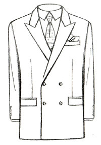 Two Button Double Breasted Custom Suit Model