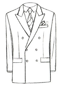 Two Button Double Breasted Custom Suit Model