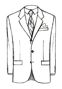 Three Button Single Breasted Custom Suit Model