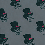 Top Hat Skull Grey Lining