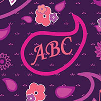 Fushia Paisley Garden Initial Lining