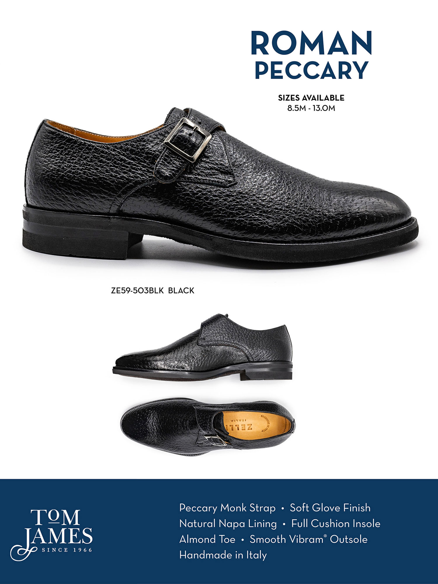 ROMAN PECCARY MONK STRAP - Zelli