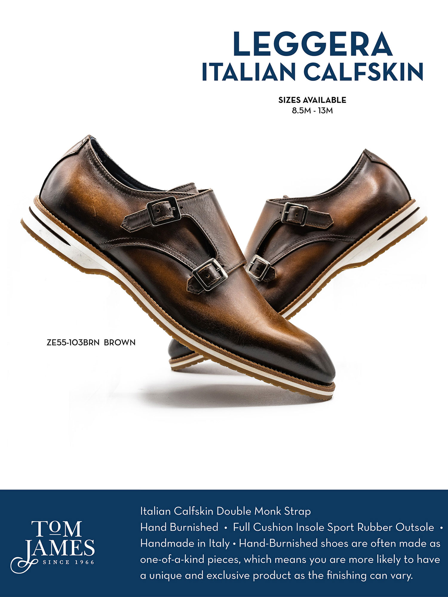 LEGERRA HAND BURNISHED ITALIAN CALFSKIN MONKSTRAP - Zelli