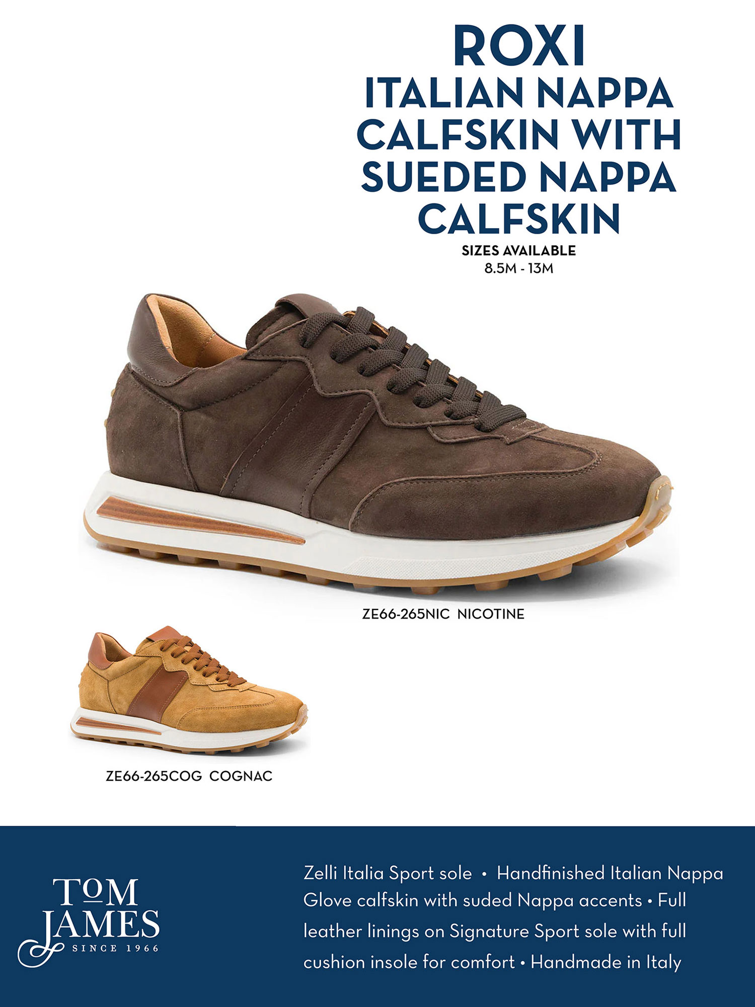 Roxi Sueded & Calfskin Sneaker - Zelli