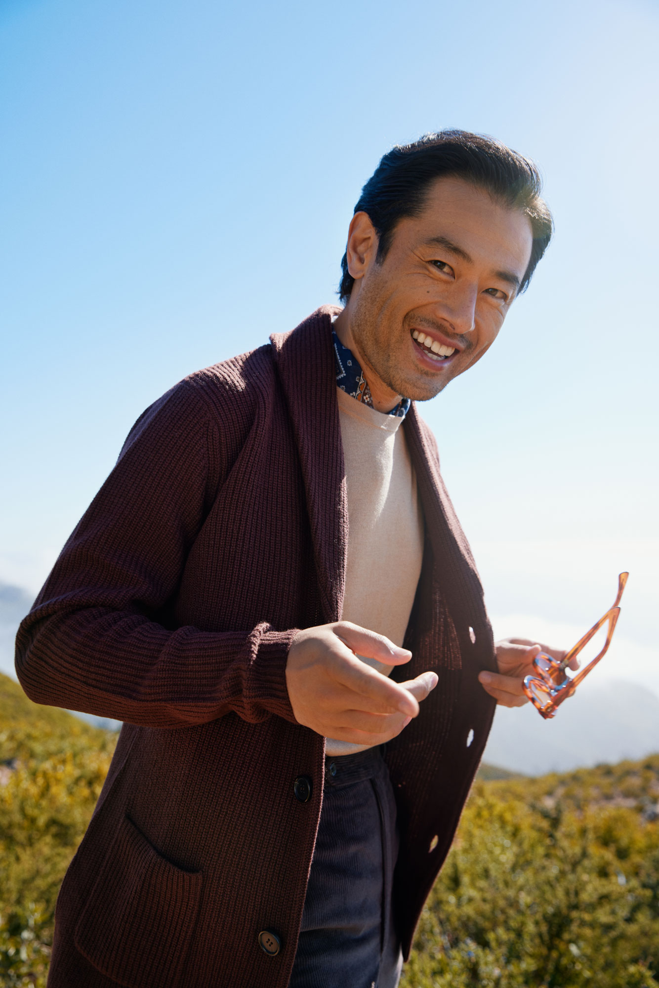 Brown Ribbed Cardigan