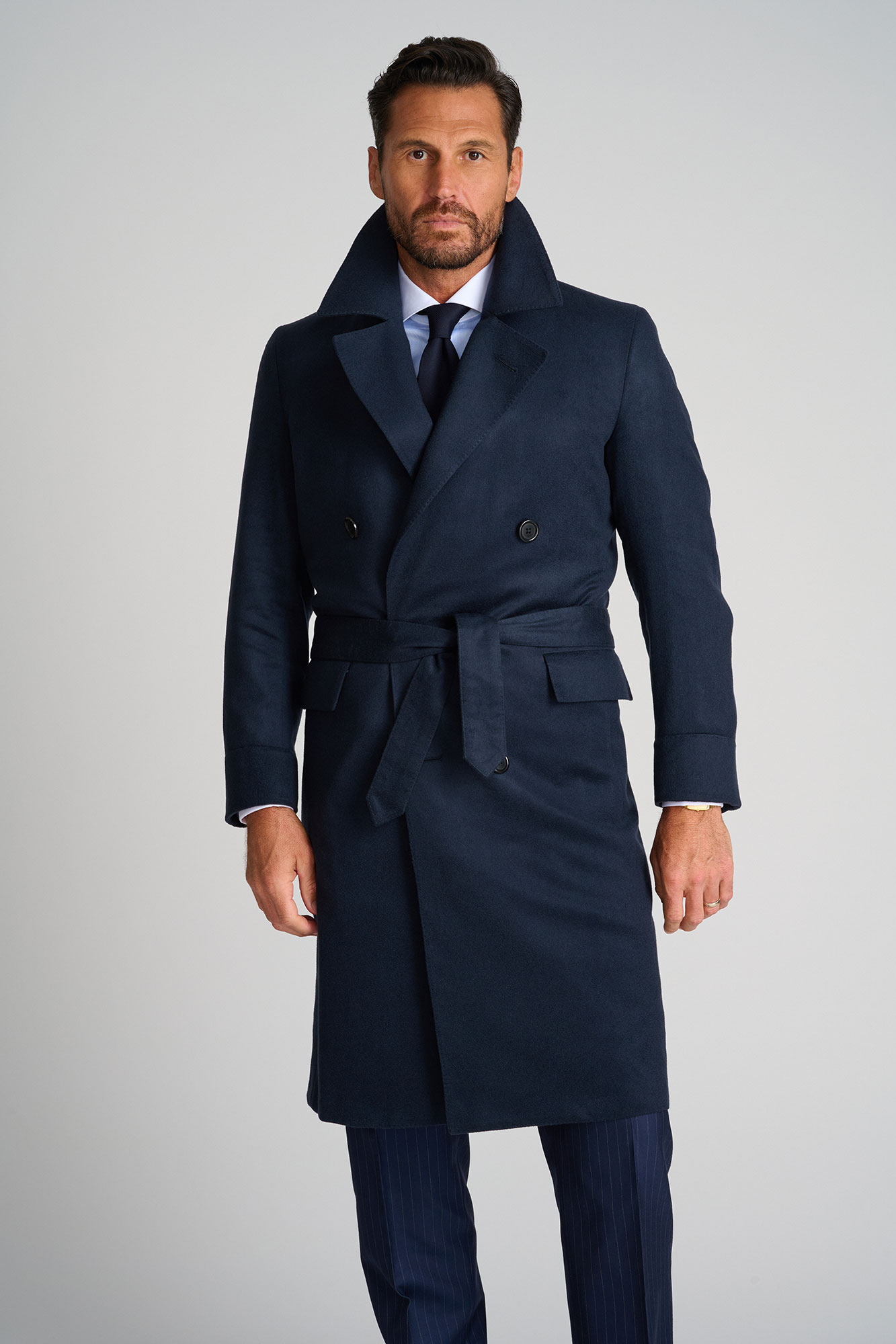 Navy Cashmere Oxxford Topcoat