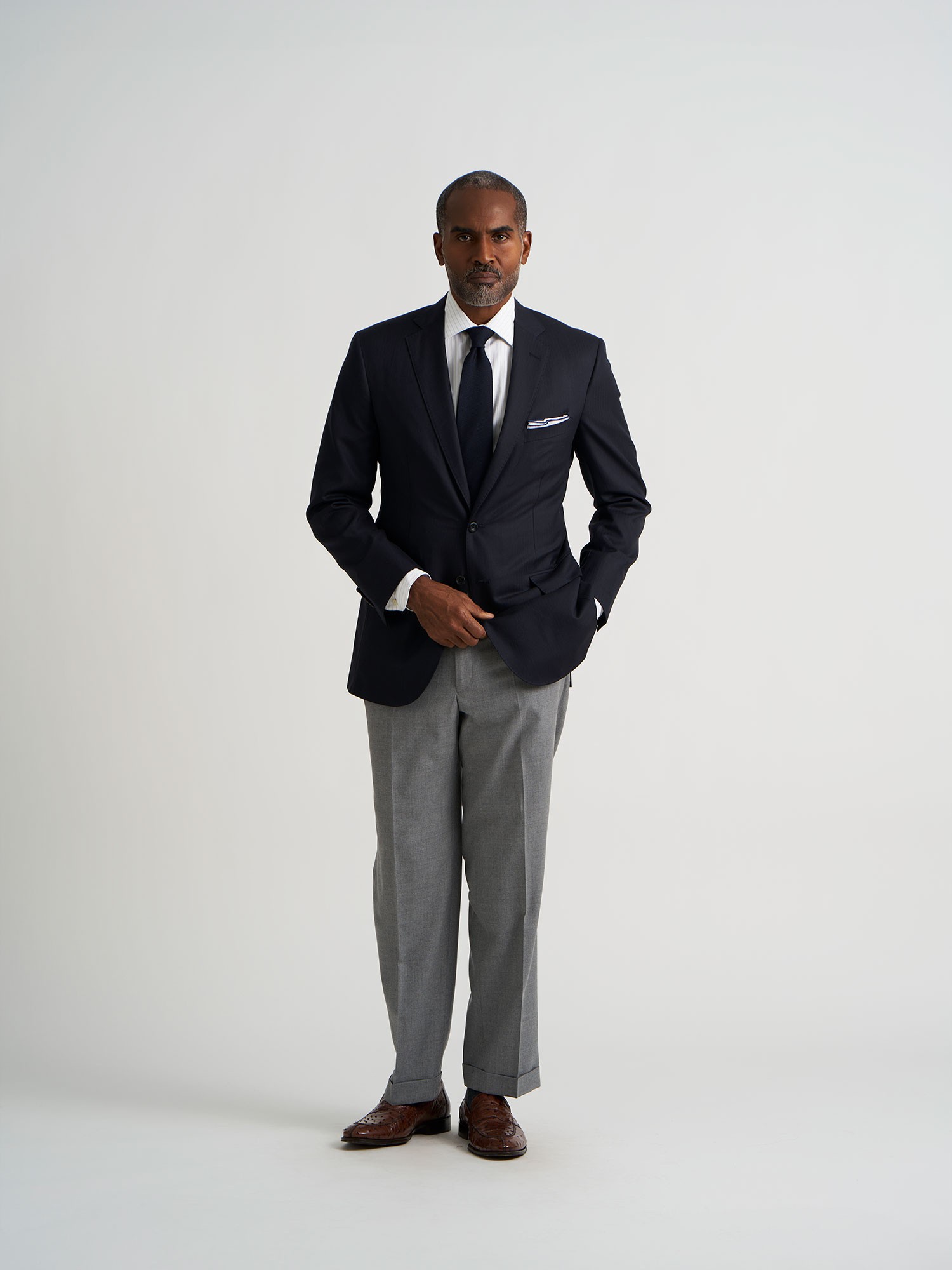 Navy Herringbone Sportcoat