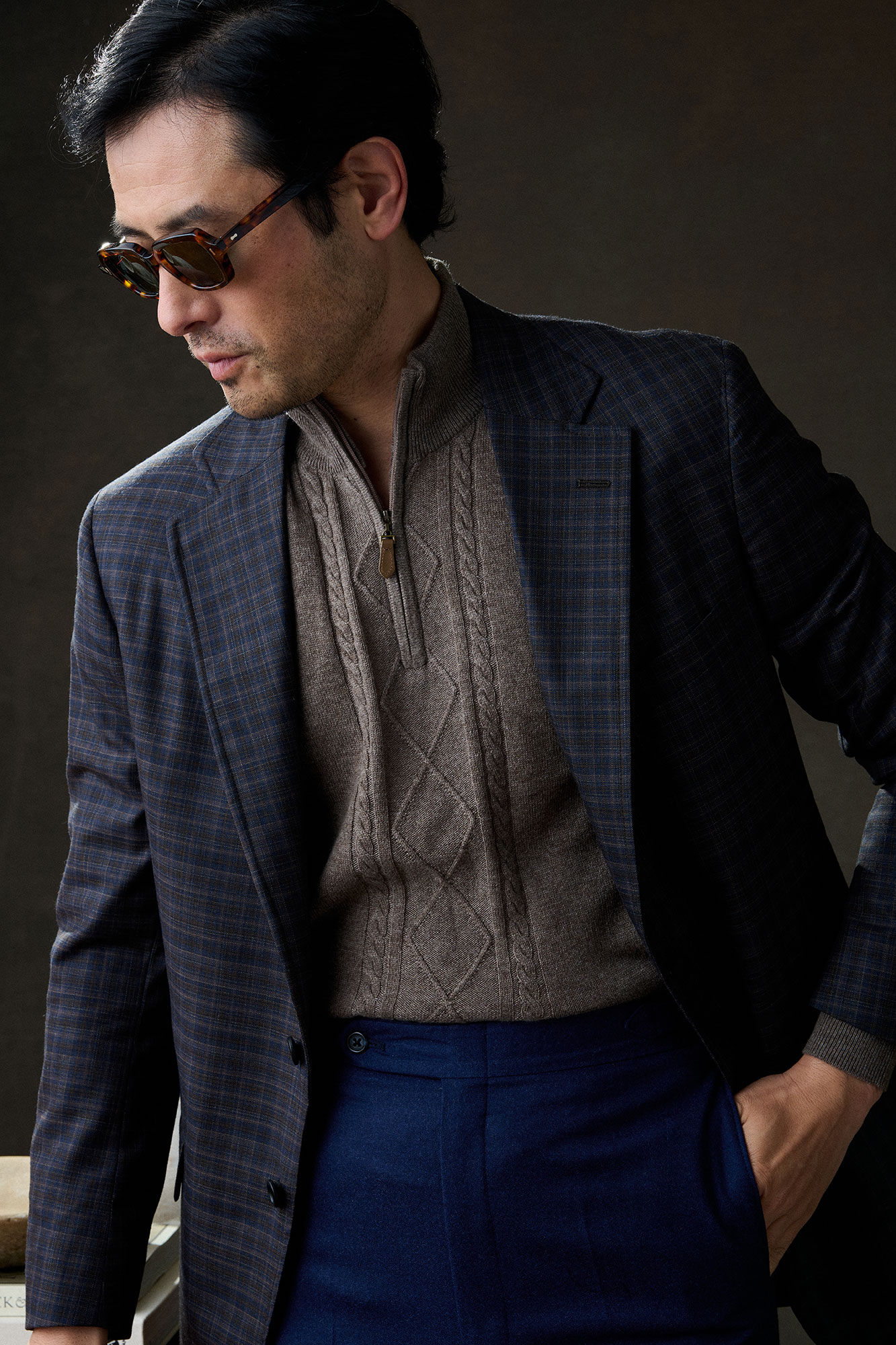 Fisherman Cable 1/4 Zip Knit