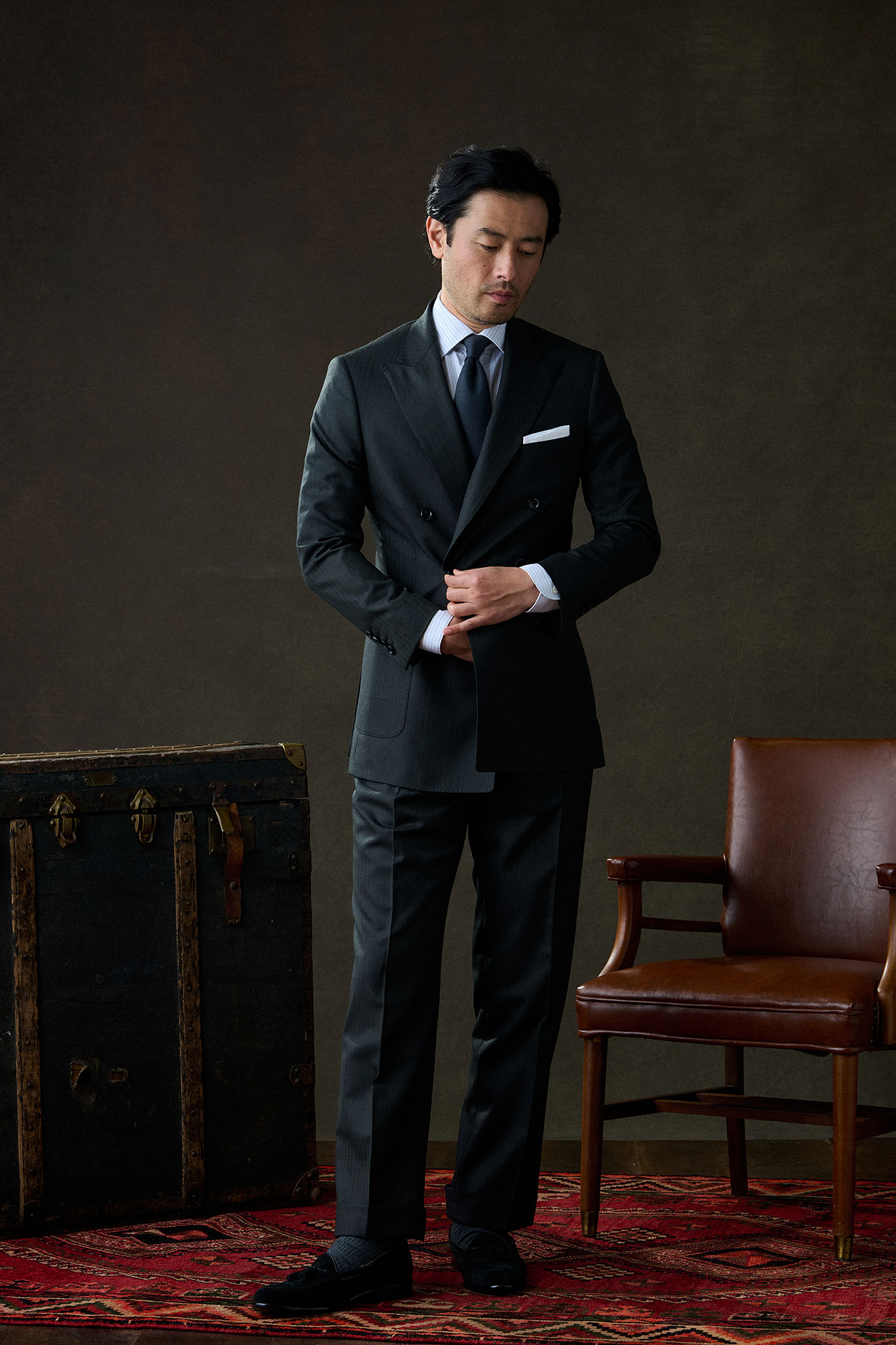 Charcoal Herringbone Suit