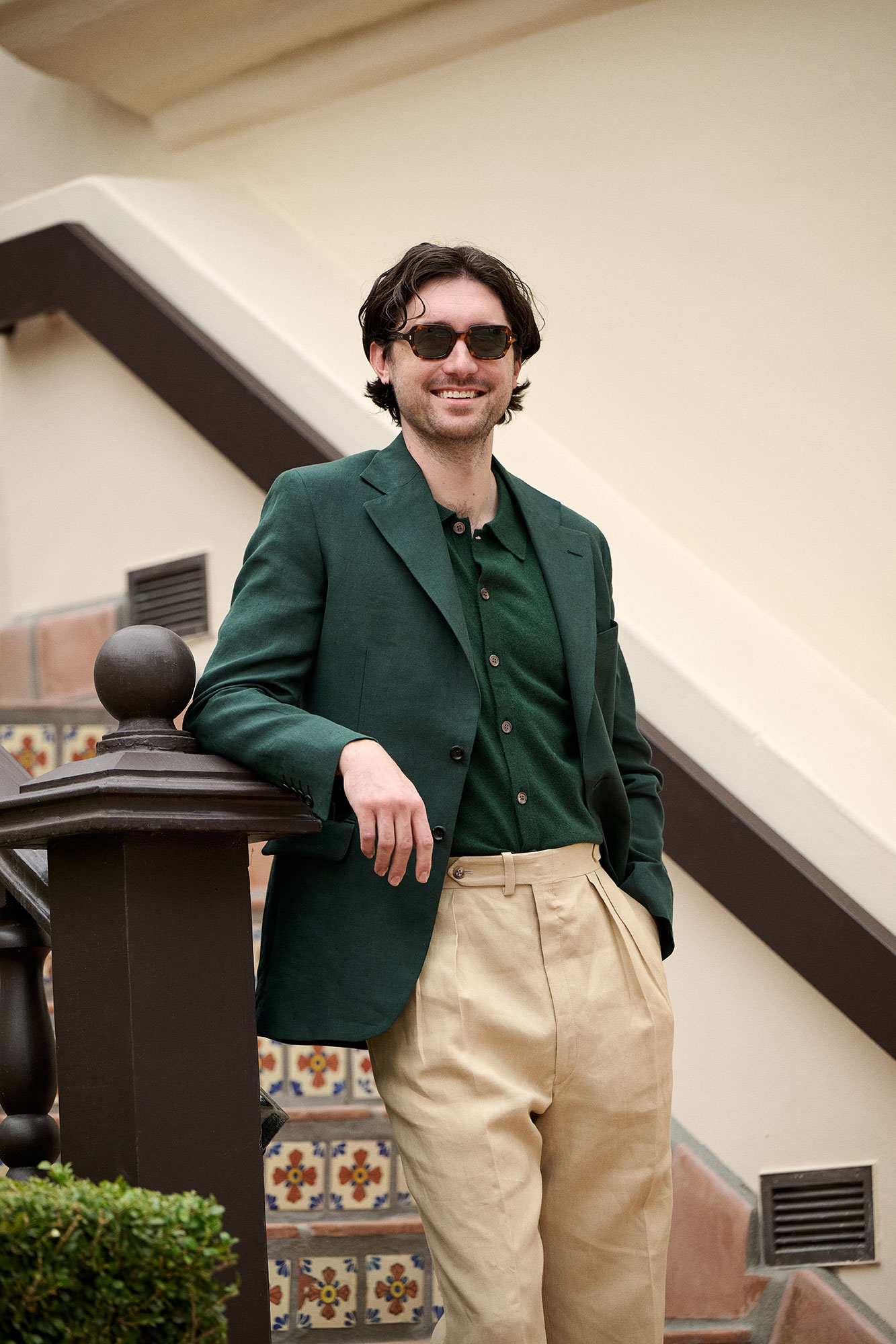 Forest Green Crushed Linen Sport Coat