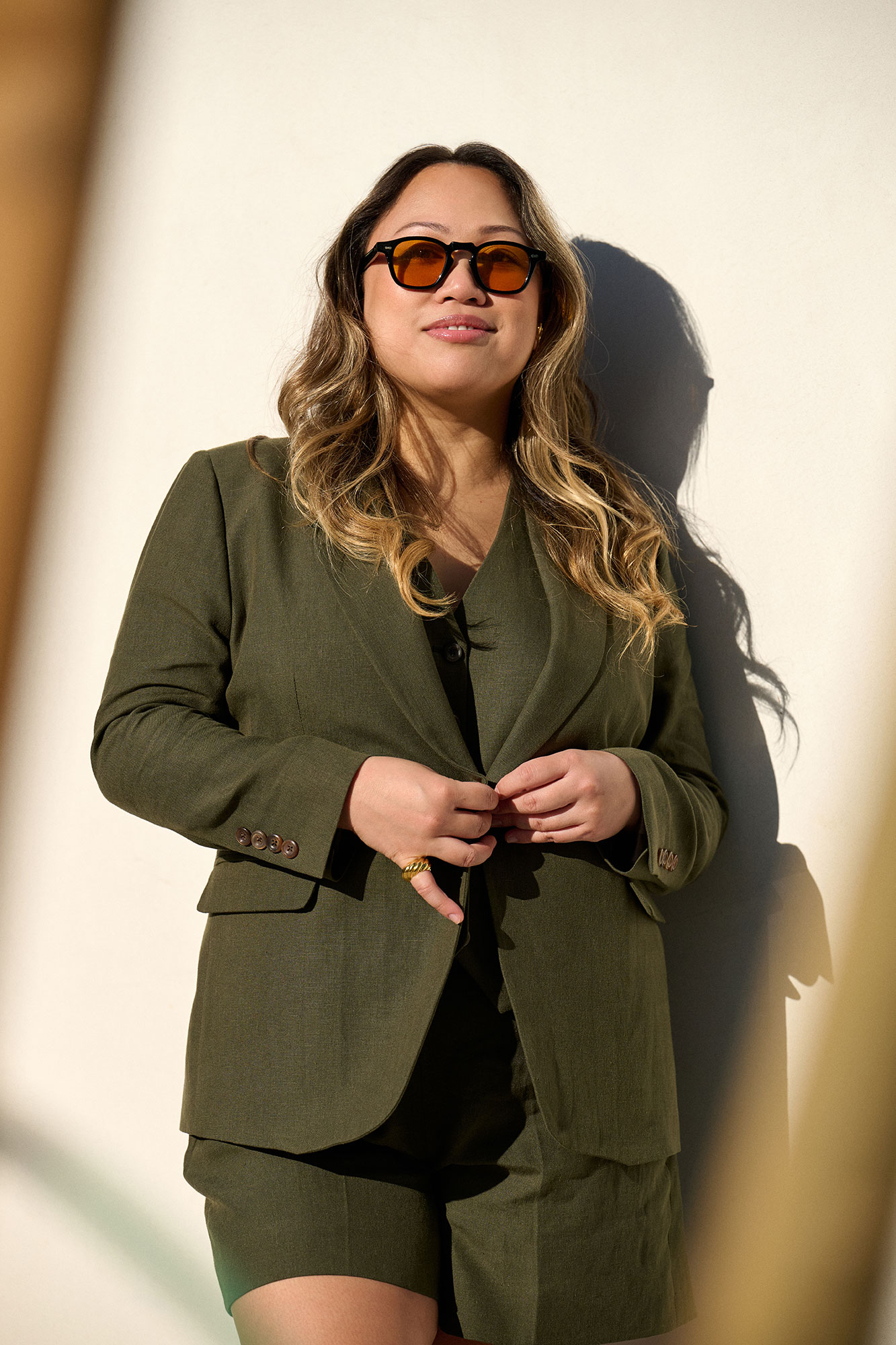 Forest Green Crushed Linen Suit