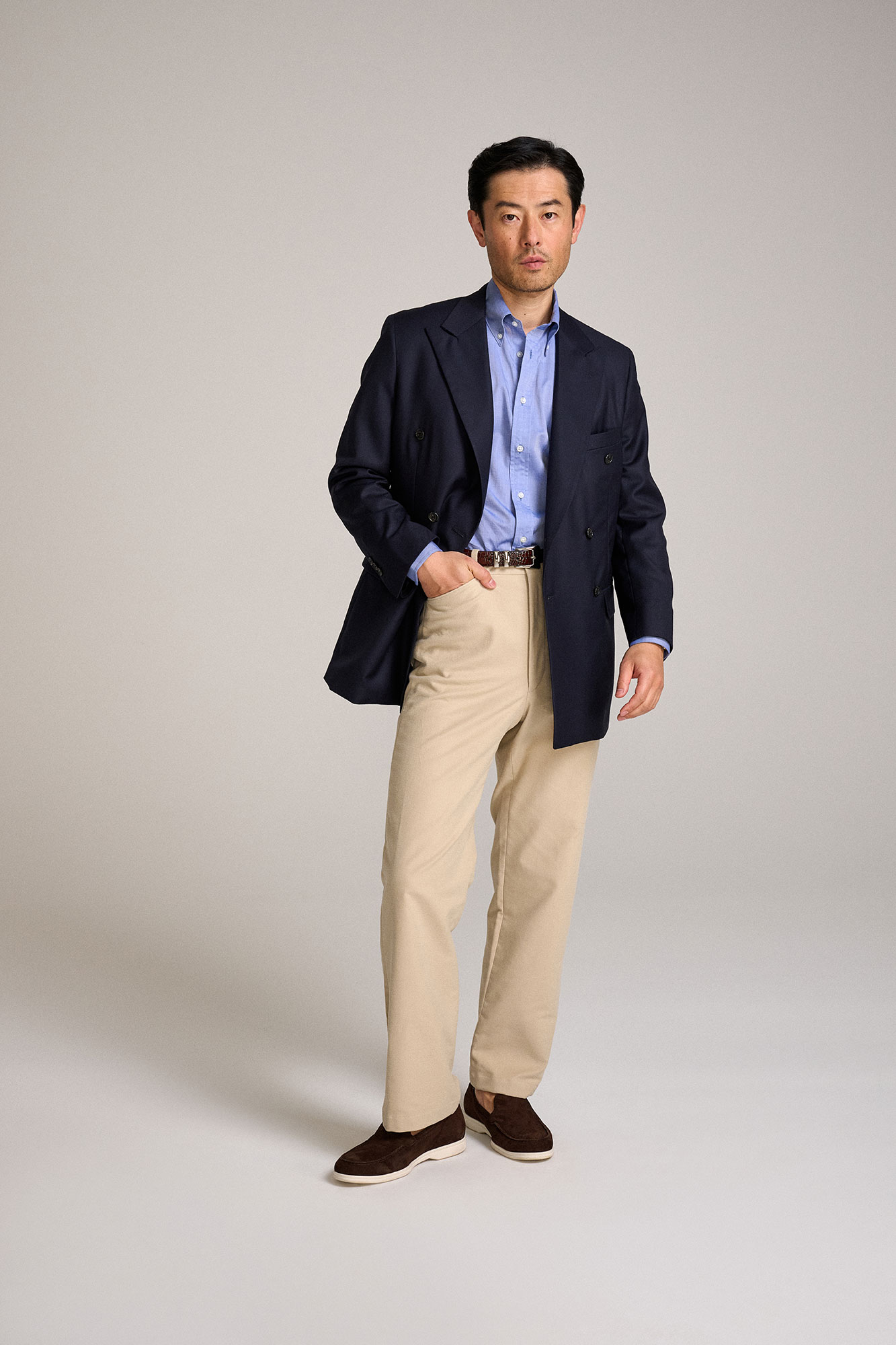 Double Breasted Navy Suit Jacket