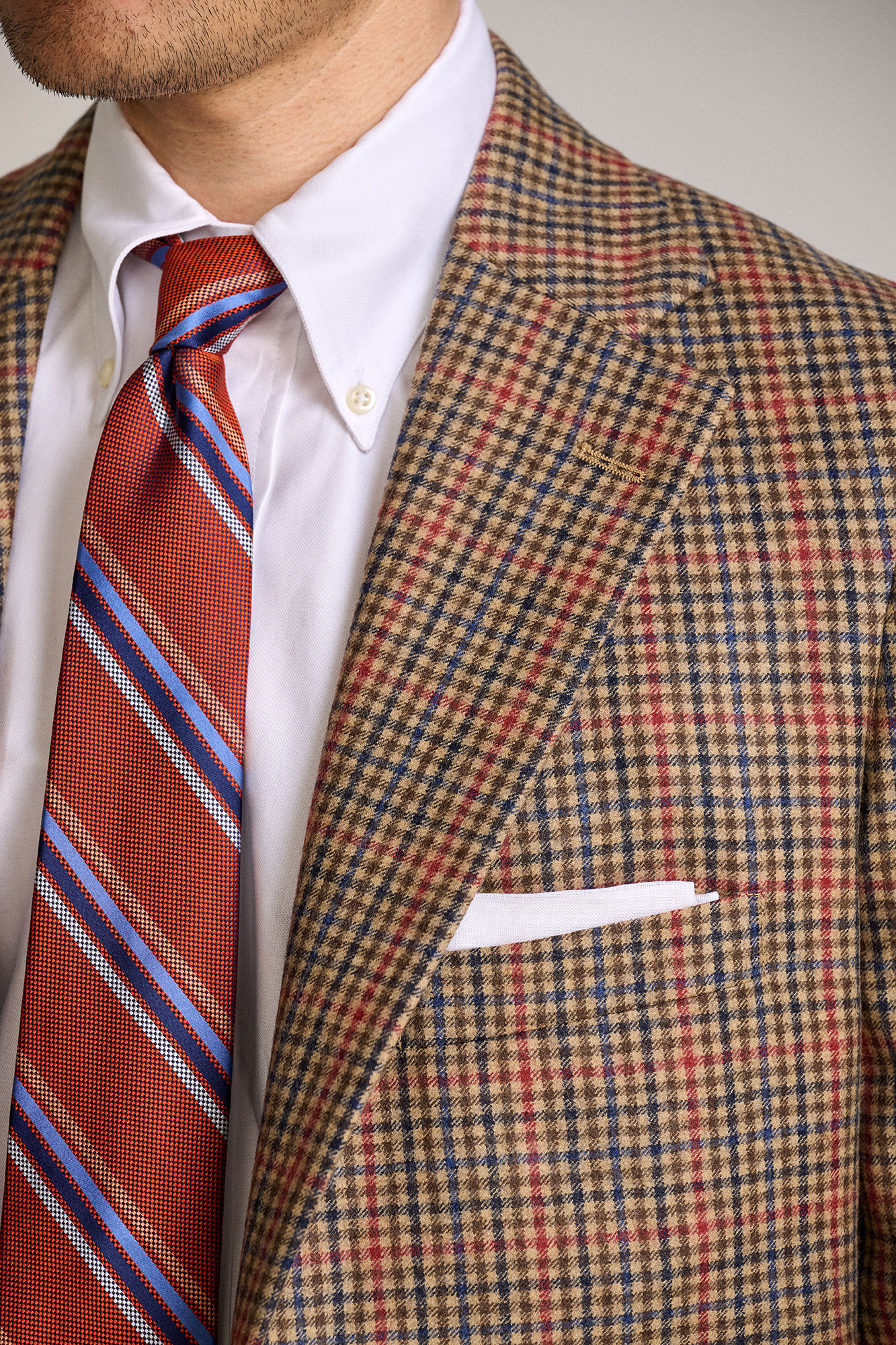 H&S Ascot Soft Touch Tan Guncheck Sportscoat