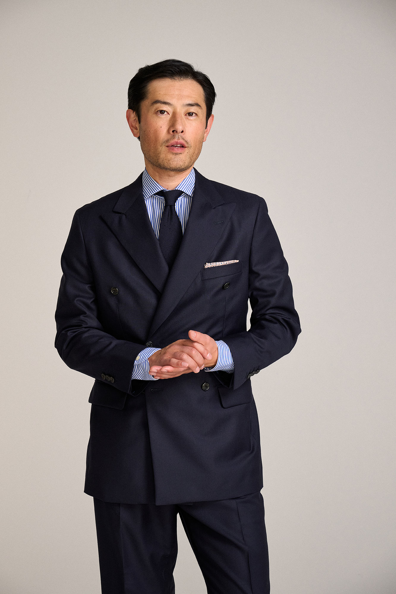Double Breasted Navy Suit