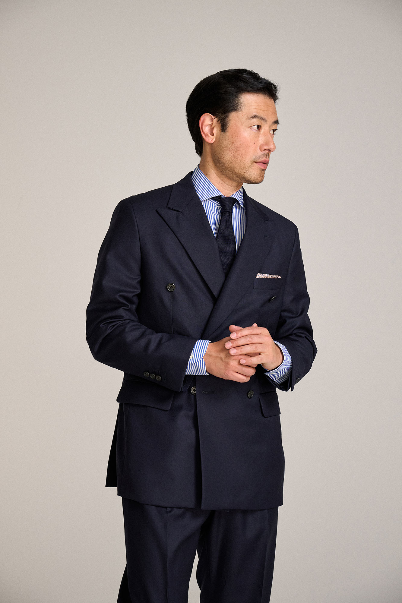 Double Breasted Navy Suit