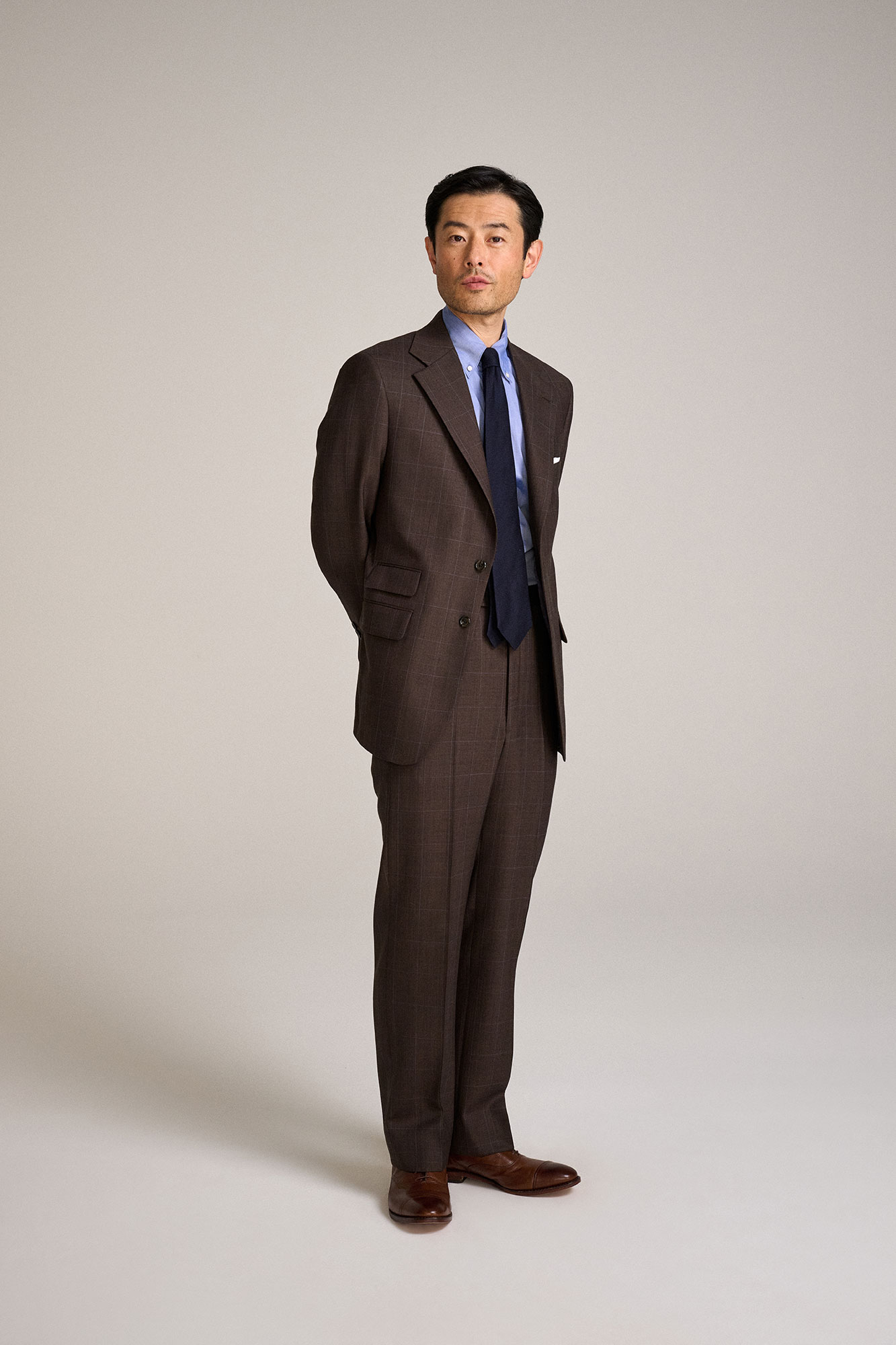 H&S Bespoke 31 Brown Glen Plaid Suit