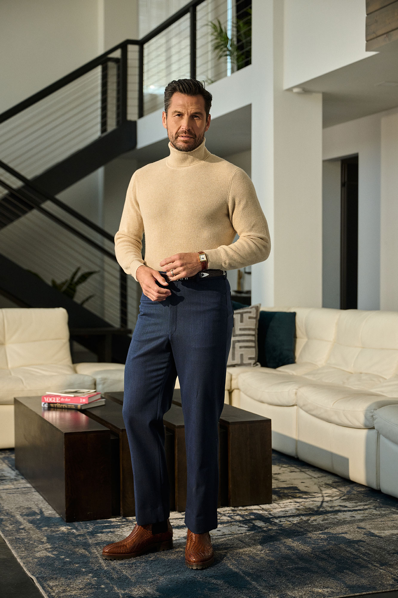 Camel Ribbed Turtleneck