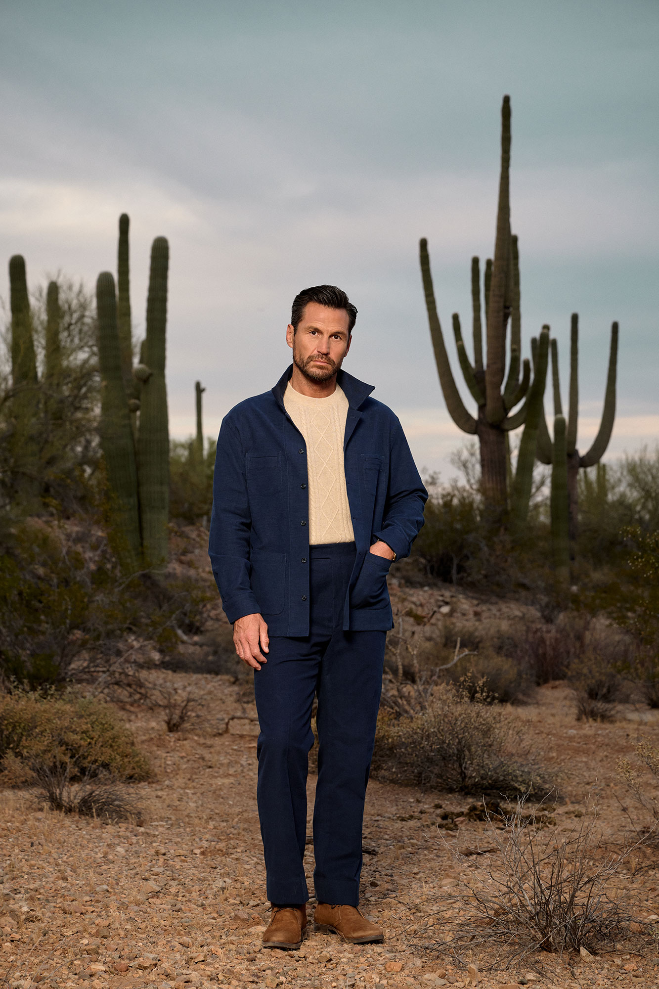 Navy Moleskin Pants