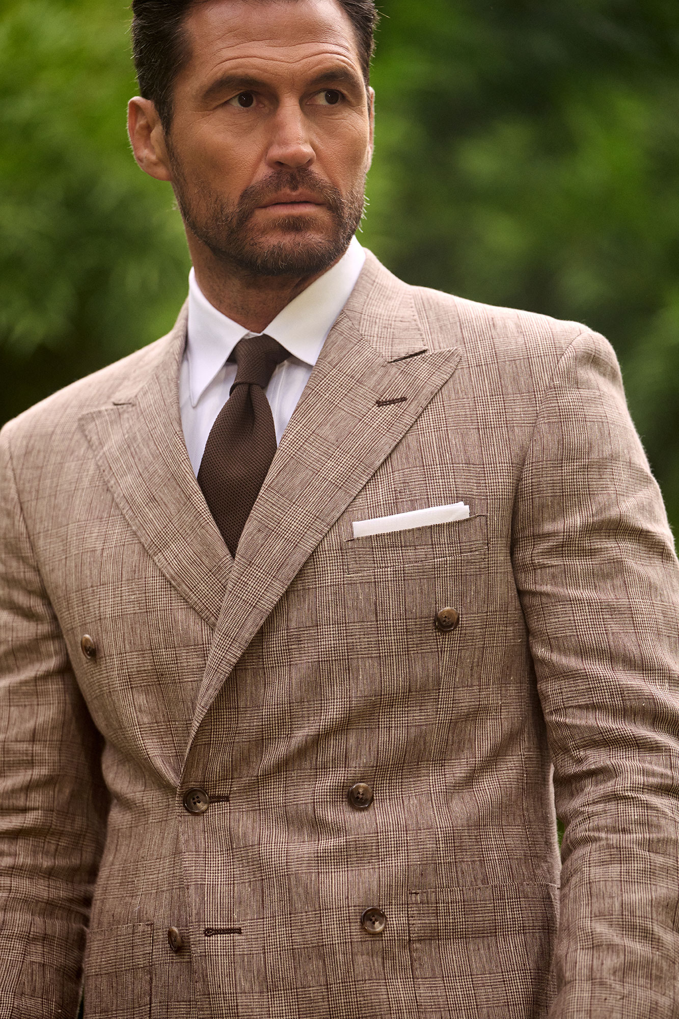 Brown & Cream Glen Check Suit