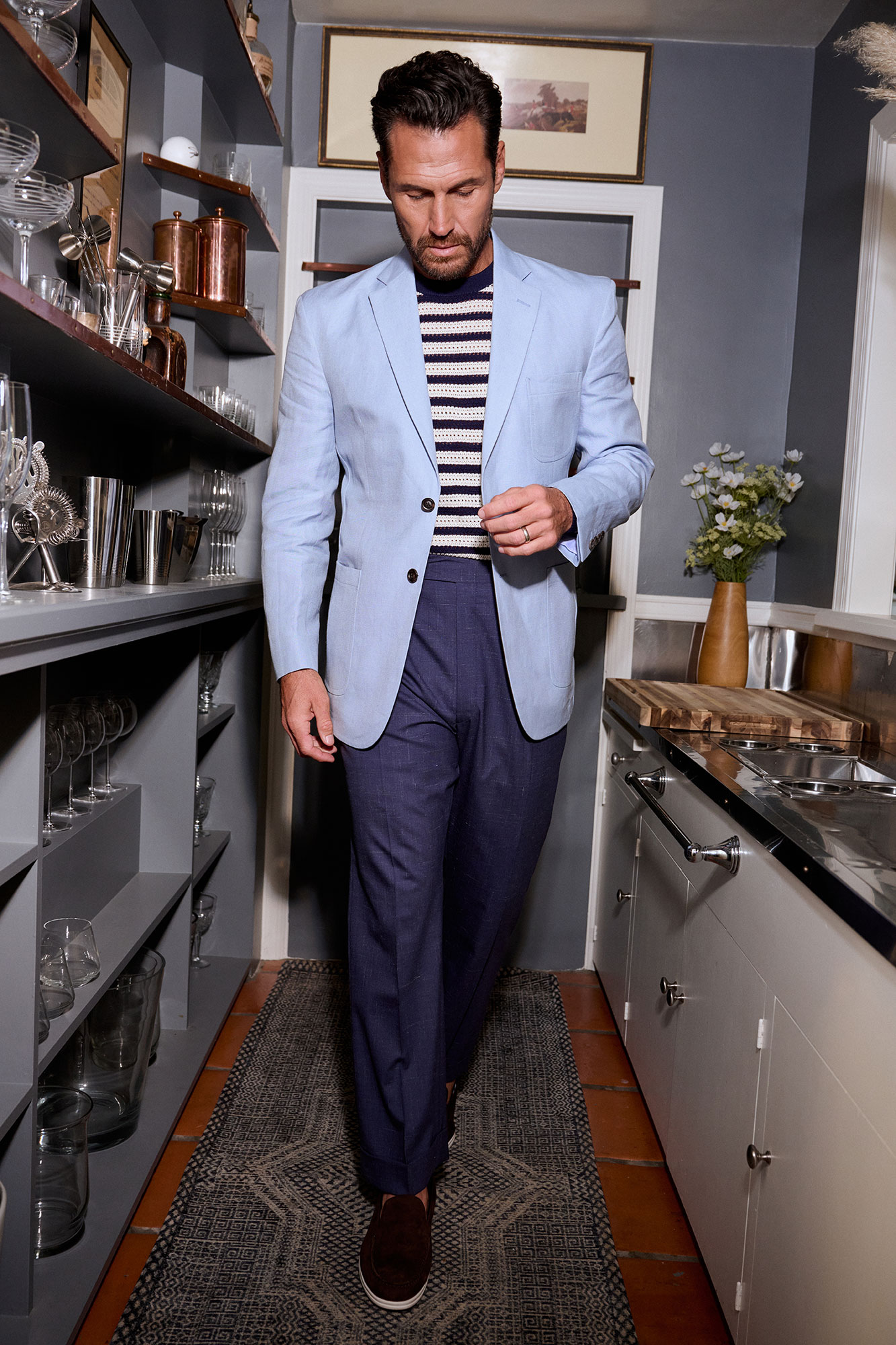 Powder Blue Linen Jacket