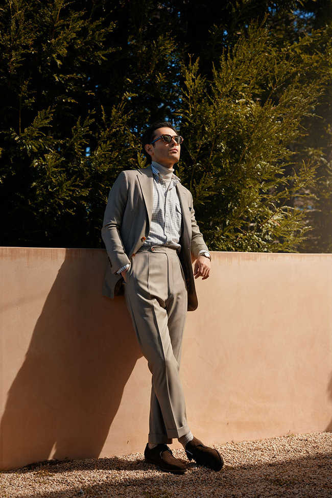 Tan Birdseye Suit