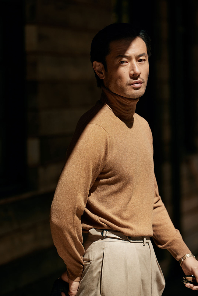 Camel Ribbed Turtleneck