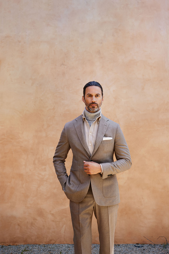 Heather Tan Flannel Suit