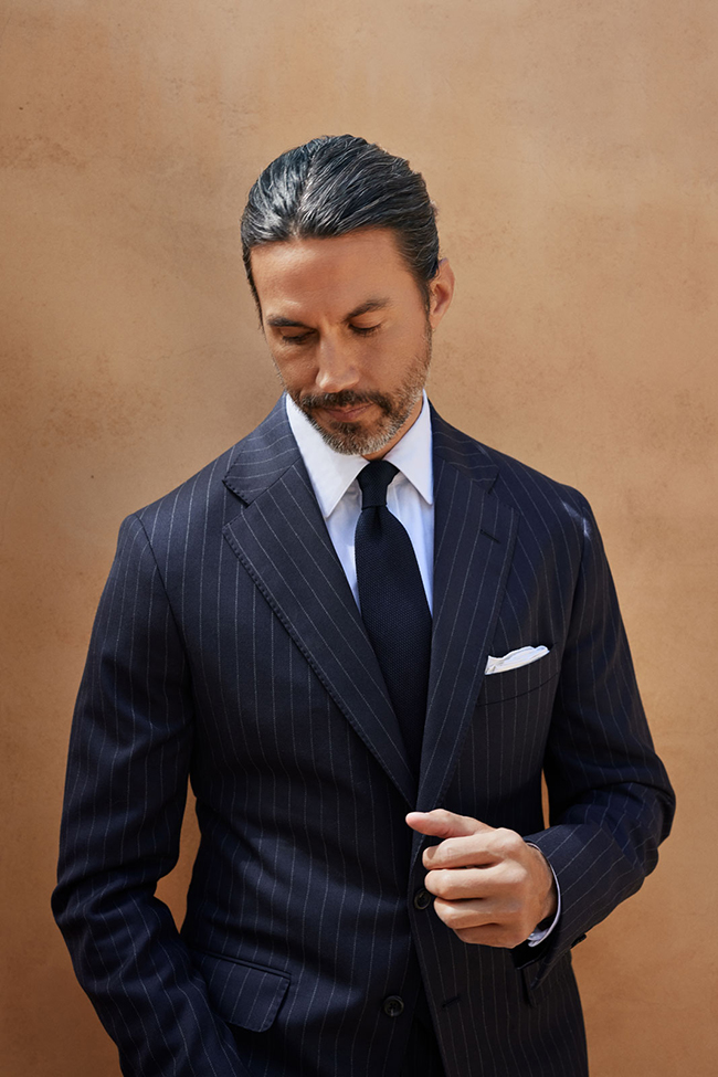 Pinstripe Navy Suit