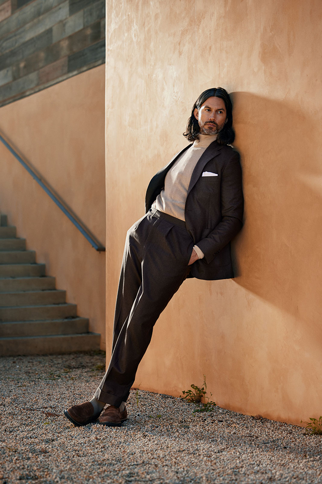 Brown Flannel Suit & Turtleneck