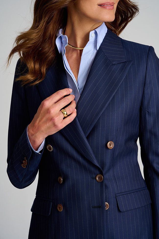Navy Pinstripe Suit