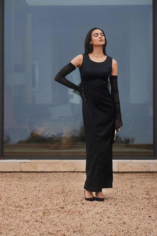 Black Sateen Gown