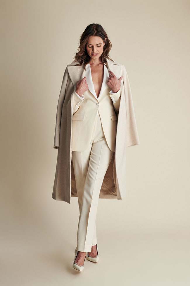 Cream Tuxedo with Cashmere Topcoat