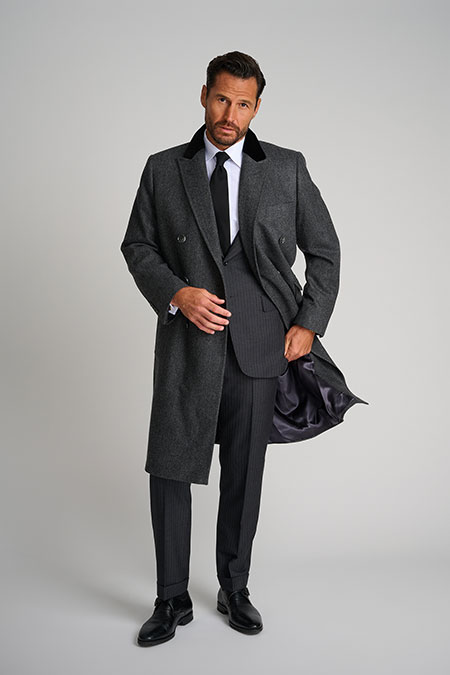 Charcoal Herringbone Topcoat