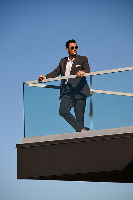 Charcoal Double Breasted Seersucker Suit