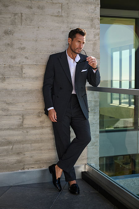 Charcoal Double Breasted Seersucker Suit