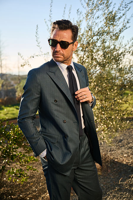 Forest Green Stripe Suit