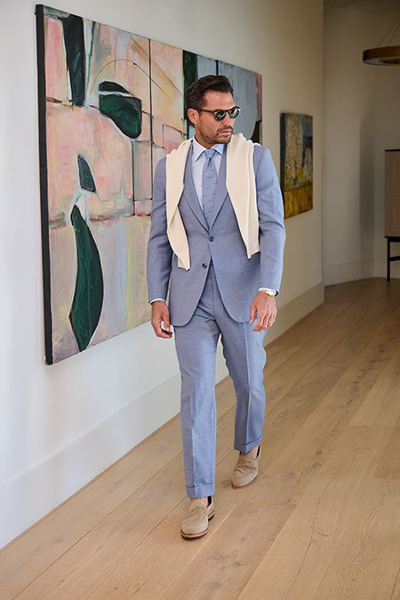 Light Blue Sharkskin Suit