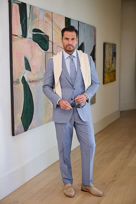 Light Blue Sharkskin Suit