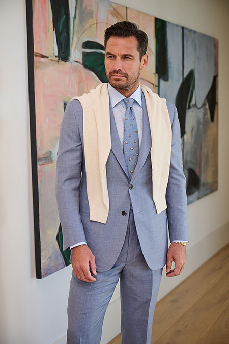 Light Blue Sharkskin Suit
