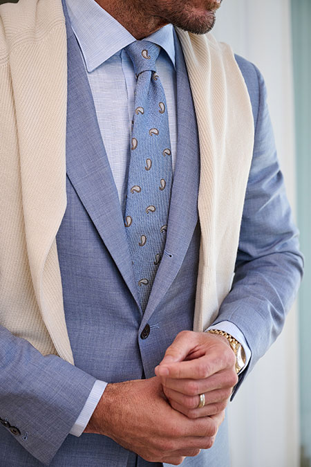 Light Blue Sharkskin Suit