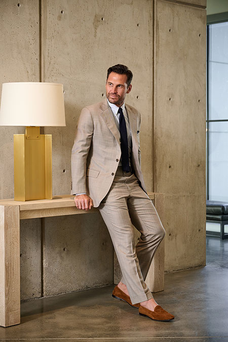 Tan Windowpane Suit