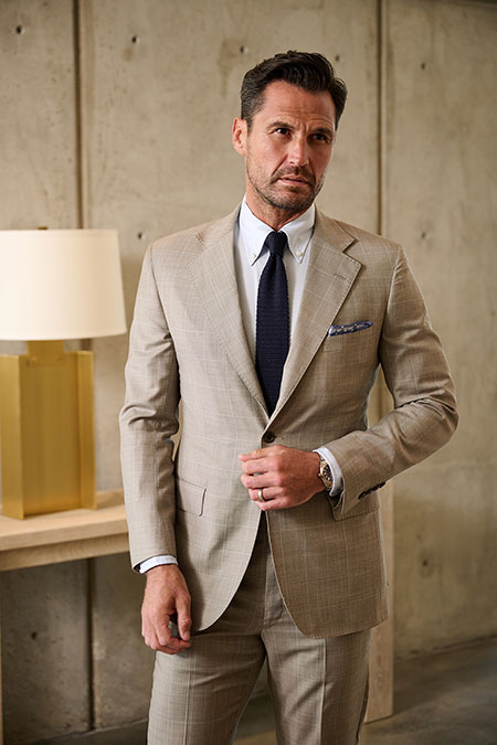 Tan Windowpane Suit
