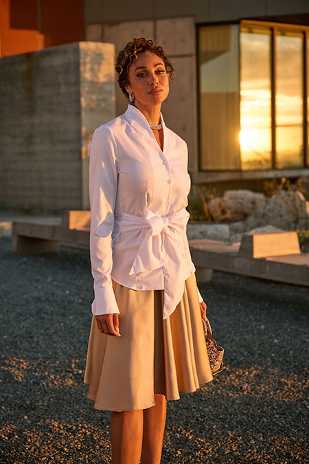 Camel Satin Skirt