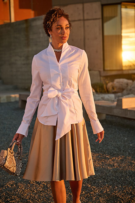 Camel Satin Skirt