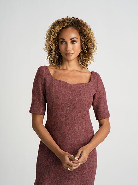 Rose Tweed Dress