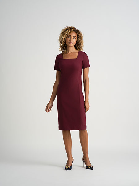 Burgundy Crepe Dress